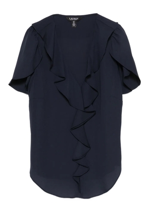 Lauren Ralph Lauren ruffle-detail short-sleeve blouse - Blue