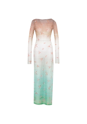 Missoni embroidered mesh long-sleeved dress - White