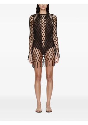 Christopher Esber knitted mesh mini dress - Brown