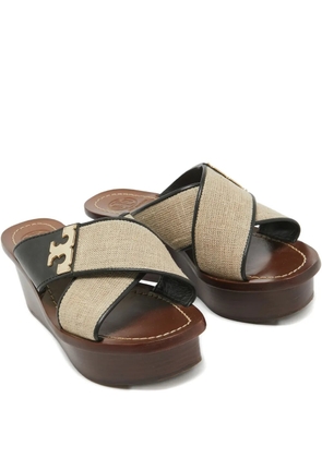 Tory Burch 55mm cross-strap wedge sandals - Black
