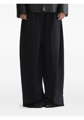 Mugler pinstriped wide leg trousers - Black