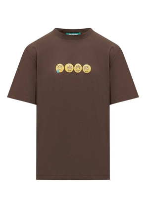 BARROW emoticon-print T-shirt - Brown