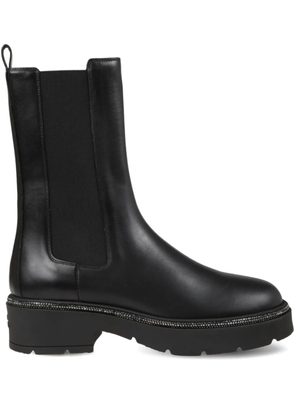 René Caovilla crystal-embellished mid-calf boots - Black