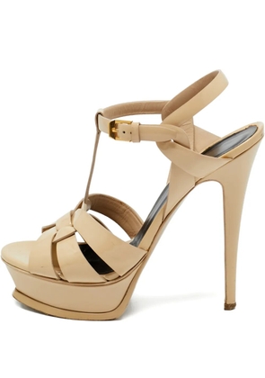 Saint Laurent Pre-Owned Tribute platform sandals - Neutrals