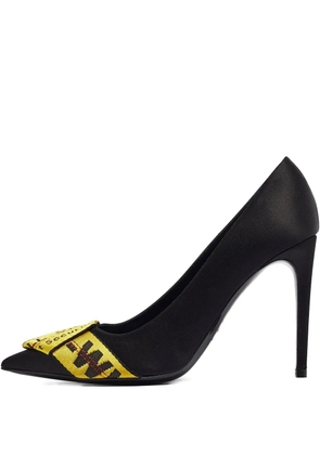 Off-White Pre-Owned 110mm ribbon-detail satin pumps - Black