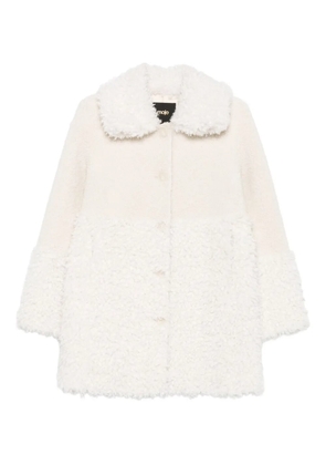 Maje textured-collar coat - Neutrals