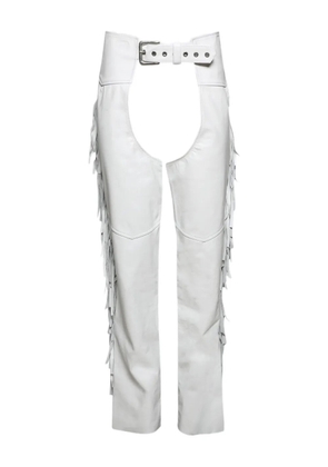 ANGELICA MONTINI STUDIOS fringe leather chaps - White