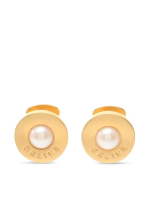 Celine Pre-Owned 2010s logo-engraved earrings - Gold