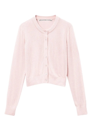Alexander Wang bead-embellished crew-neck cardigan - Pink