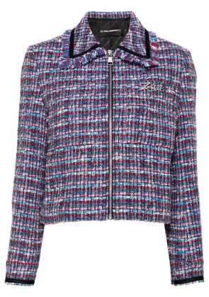 Karl Lagerfeld bouclé cropped jacket - Blue