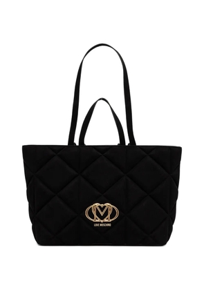 Love Moschino quilted logo tote bag - Black