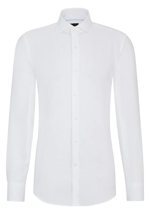 BOSS spread-collar linen shirt - White