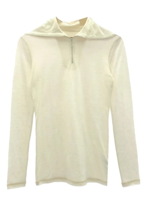 Jil Sander Pre-Owned 2022 zip-up polo shirt - White