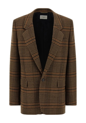 Saint Laurent Prince of Wales-check blazer - Brown