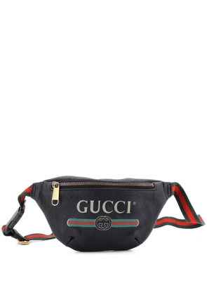 Gucci Pre-Owned Logo Printed Leather Small belt bag - Black