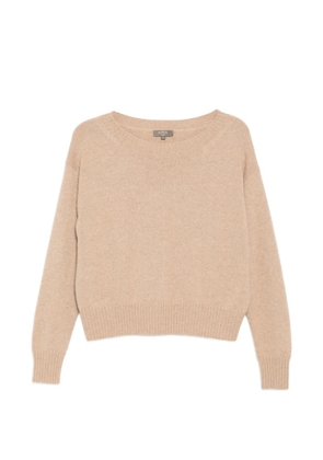 N.Peal crop boat neck jumper - Neutrals