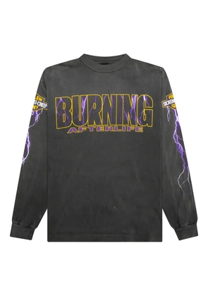 SAINT MXXXXXX lightning-bolt graphic long-sleeve T-shirt - Black