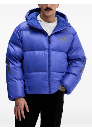 adidas logo-print hooded jacket - Blue