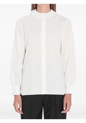Saint Laurent lace-collar cotton-blend shirt - White