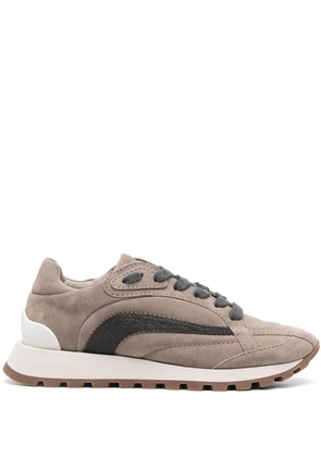 Brunello Cucinelli Monili suede sneakers - Neutrals