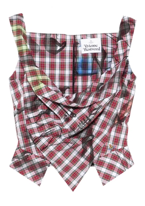 Vivienne Westwood plaid draped top - Red