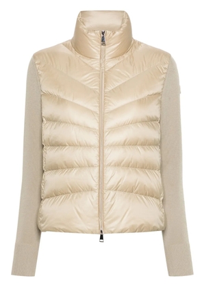 Moncler knitted-sleeve puffer jacket - Neutrals