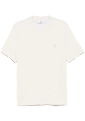 Brunello Cucinelli logo-print T-shirt - Neutrals