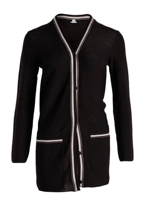 Hermès Pre-Owned contrasting-trim wool cardigan - Brown