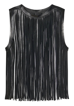 Rosetta Getty fringe leather top - Black