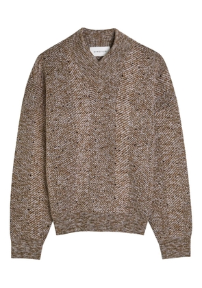 ARMARIUM herringbone V-neck sweater - Brown
