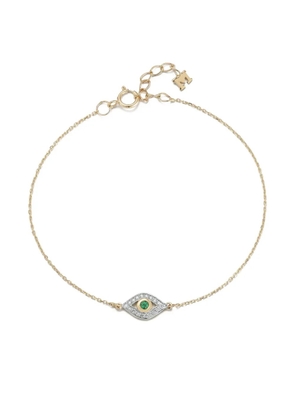 Mateo 14k yellow gold diamond and emerald bracelet