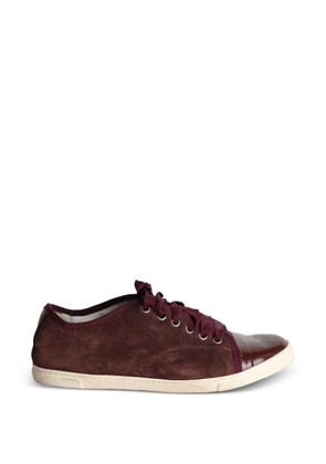 Lanvin Pre-Owned suede lace-up sneakers - Red