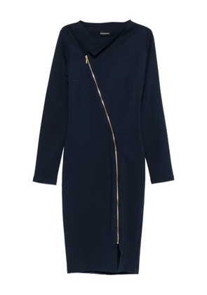 ROSERRY Chelsea asymmetric zip-front midi dress - Blue