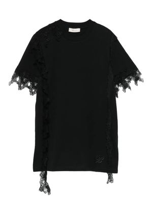 Blumarine lace-trimmed short-sleeve top - Black