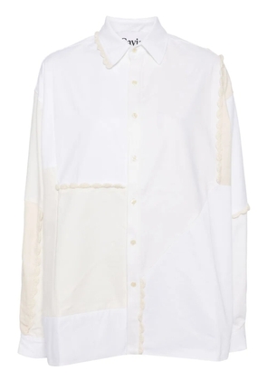 CAVIA panelled crochet-trim shirt - Neutrals