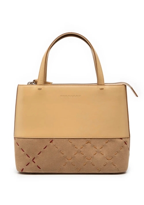 Burberry Pre-Owned 2000-2017 Leather and Suede Stitch tote bag - Brown
