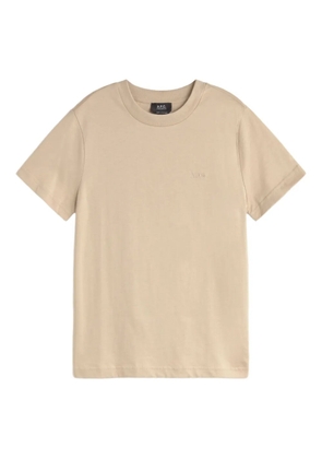 A.P.C. logo-embroidered T-shirt - Neutrals