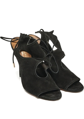 Aquazzura cut-out suede sandals - Black