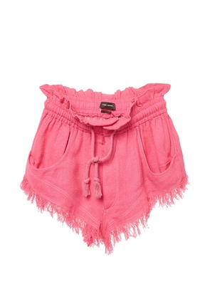 MARANT ÉTOILE Talapiz frayed silk shorts - Pink
