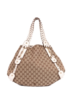 Gucci Pre-Owned Pelham braided-strap logo-plaque shoulder bag - Neutrals