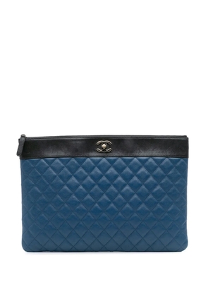 CHANEL Pre-Owned 2016-2017 Large Bicolor Sheepskin Mademoiselle Zip clutch bag - Black