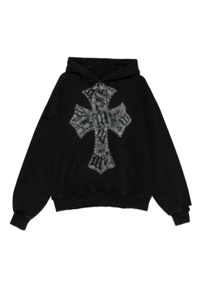 MISBHV cross-appliqué cotton hoodie - Black