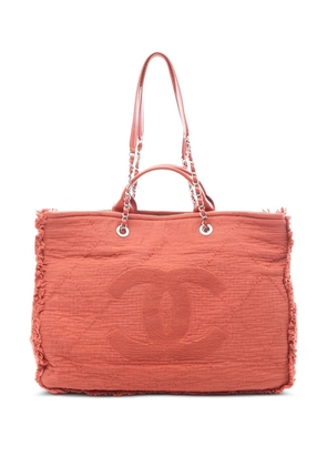 CHANEL Pre-Owned 2020-2021 coco mark chain tote bag - Orange