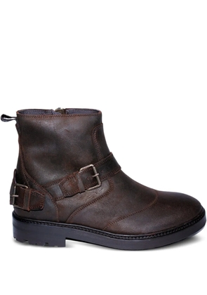 Belstaff buckle-strap leather boots - Brown