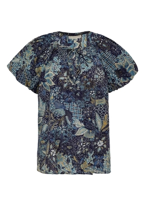 Ulla Johnson Issa floral-print puff-sleeve top - Blue