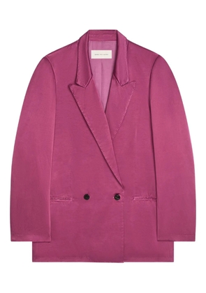 DRIES VAN NOTEN double-breasted satin blazer - Purple