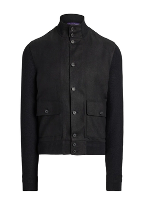 Ralph Lauren Purple Label knitted-panel button-front jacket - Black
