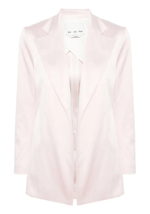 SA SU PHI silk notch-lapel blazer - Pink