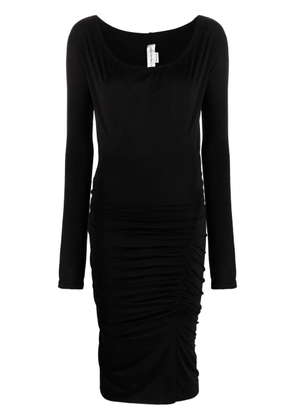 Victoria Beckham ruched long-sleeve midi dress - Black