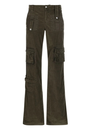 Blumarine velvet flared cargo trousers - Green